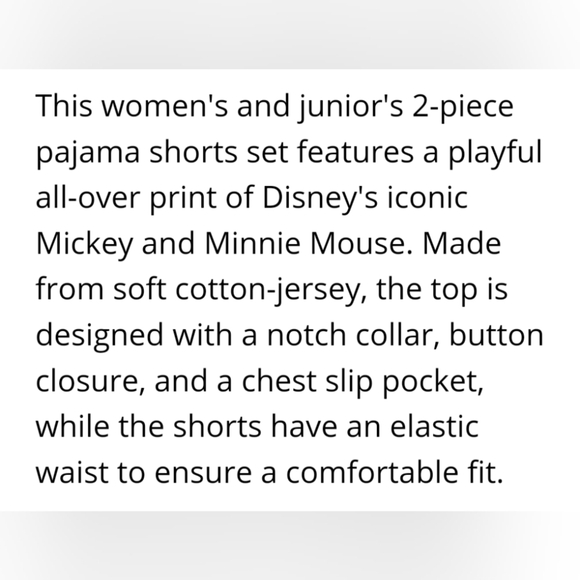 Micky/Minnie Mouse Sleep Set. Large NWT - Picture 4 of 7